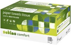 Handdoek Satino Comfort PT3 v-vouw 2-laags 25x23cm wit 277190