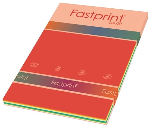 Kopieerpapier Fastprint A4 120gr 10kleuren x10vel 100vel