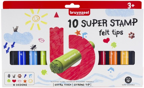 Stempelstift Bruynzeel Kids super set à 10 stuks assorti