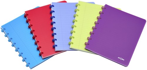 Schrift Atoma A5 ruit 5mm 144blz 90gr PP transparant assorti