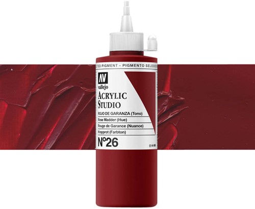 Acrylverf Acrylicos Vallejo Studio 200ml 26 meekrap roze