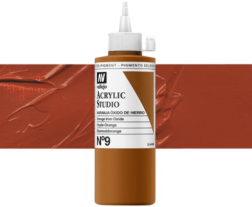 Acrylverf Acrylicos Vallejo Studio 200ml 9 oxyde oranje