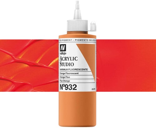 Acrylverf Acrylicos Vallejo Studio 200ml 932 fluor oranje
