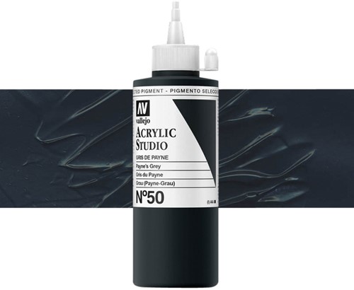 Acrylverf Acrylicos Vallejo Studio 200ml 50 donker blauwgrijs