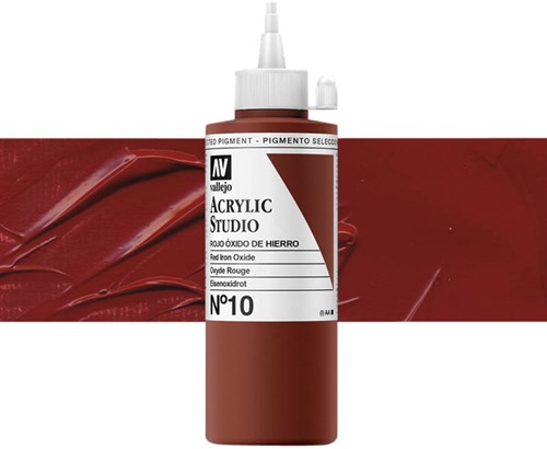 Acrylverf Acrylicos Vallejo Studio 200ml 10 mars rood
