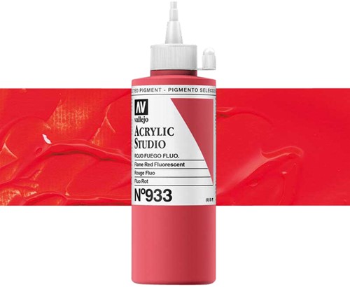 Acrylverf Acrylicos Vallejo Studio 200ml 933 fluor rood