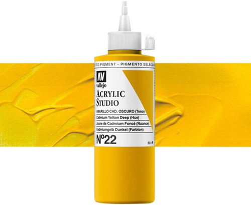 Acrylverf Acrylicos Vallejo Studio 200ml 22 cad donkergeel