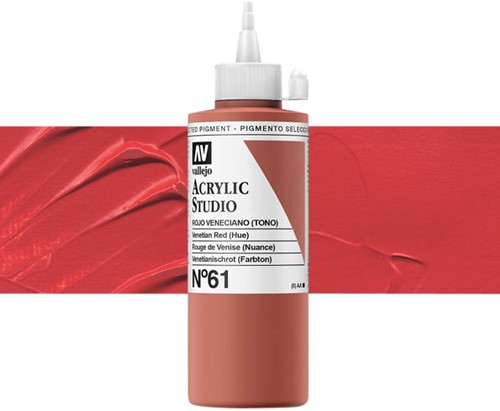 Acrylverf Acrylicos Vallejo Studio 200ml 61 venetiaans rood