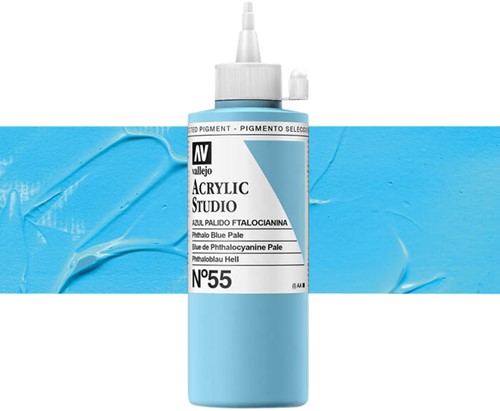 Acrylverf Acrylicos Vallejo Studio 200ml 55 phtalo zacht blauw