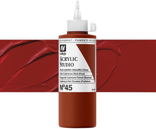 Acrylverf Acrylicos Vallejo Studio 200ml 45 cad donkerrood