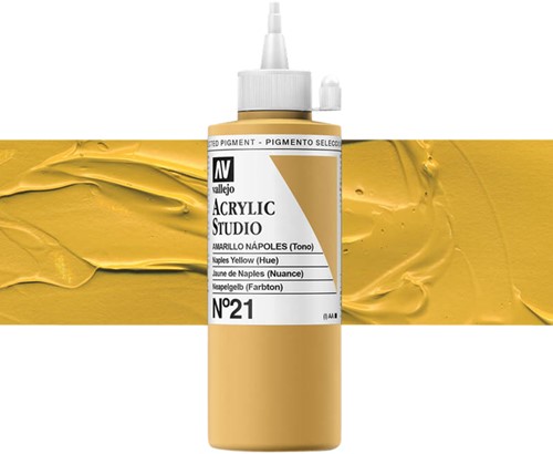 Acrylverf Acrylicos Vallejo Studio 200ml 21 napels geel