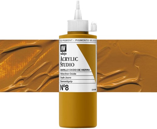 Acrylverf Acrylicos Vallejo Studio 200ml 8 mars geel