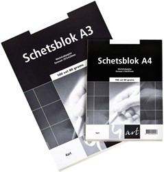 Schetsblok 4art romandruk A4 80gr zwart