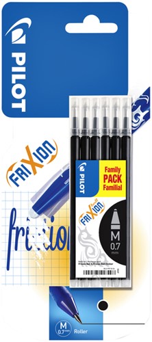 Rollerpenvulling PILOT Frixion zwart 0.35mm blister à 6 stuks