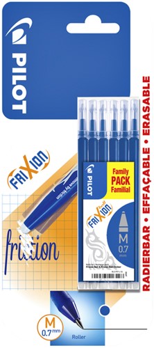 Rollerpenvulling PILOT Frixion blauw 0.35mm blister à 6 stuks
