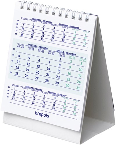 3-Maandsbureaukalender 2024 Brepols 10.5x13cm