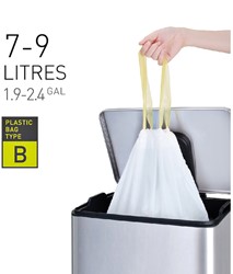 Afvalzak EKO MDPE type B met trekband 40x45cm 7-9L wit