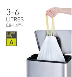 Afvalzak EKO MDPE type A met trekband 35x40cm 3-6L wit