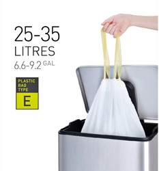Afvalzak EKO MDPE type E met trekband 55x70cm 25-35L wit