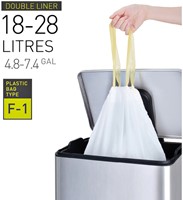 Afvalzak EKO MDPE type F1 met trekband 49x68cm 18-28L wit