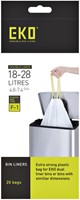 Afvalzak EKO MDPE type F1 met trekband 49x68cm 18-28L wit-2