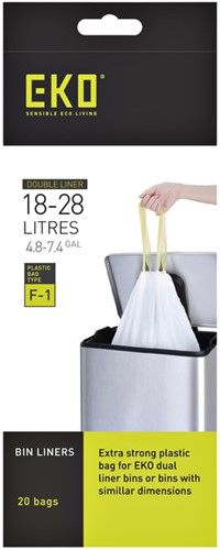 Afvalzak EKO MDPE type F1 met trekband 49x68cm 18-28L wit-2