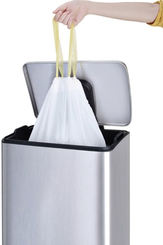 Afvalzak EKO MDPE type C met trekband 45x50cm 10-15L wit-1
