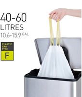 Afvalzak EKO MDPE type F met trekband 64x75cm 40-60L wit