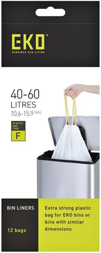 Afvalzak EKO MDPE type F met trekband 64x75cm 40-60L wit-2