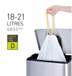 Afvalzak EKO MDPE type D met trekband 55x55cm 18-21L wit