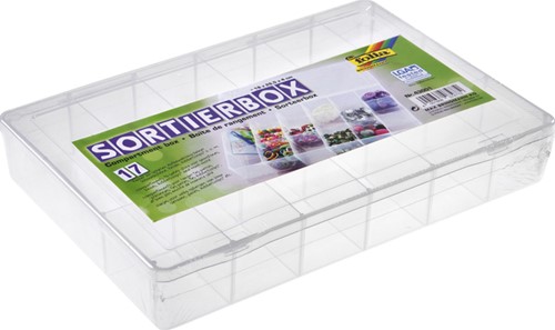 Sorteerbox Folia 17 vakken 180x265x40mm transparant