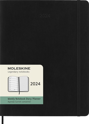 Agenda 2024 Moleskine 12M Planner Weekly 7dag/1pagina extra large 190x250mm soft cover black