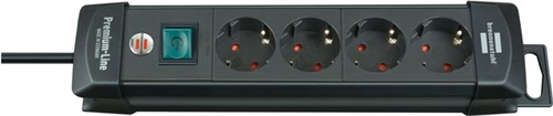 Stekkerdoos Brennenstuhl Premium 4-voudig 1,8m zwart