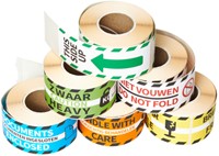 Waarschuwingsetiket Rillprint 46x125mm handle with care oranje 250 stuks-2