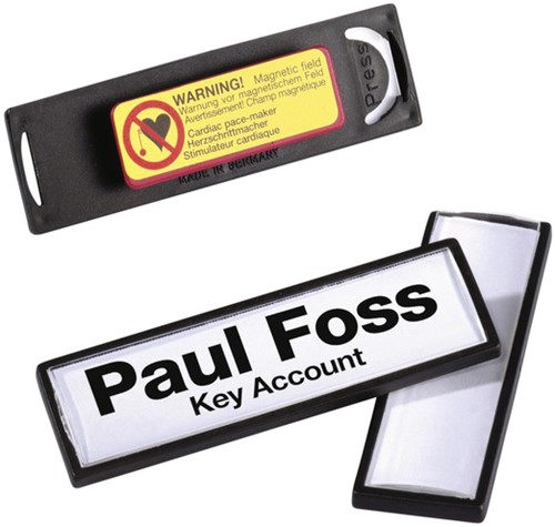Badge Durable clip card met magneet 17x67mm