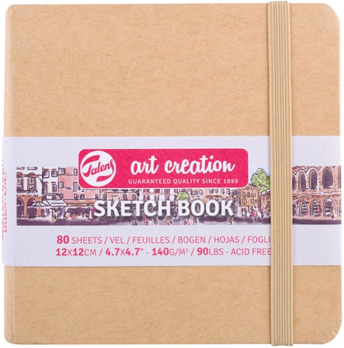 Schetsboek Talens Art Creation kraft 12x12cm 140gr 80vel