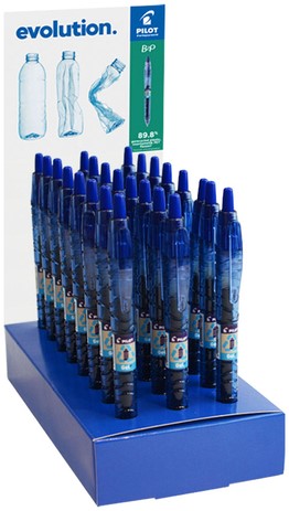Gelschrijver Pilot B2P Ecoball Begreen display à 24 stuks blauw