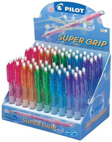 Vulpotlood PILOT Supergrip Neon display à 60 stuks assorti