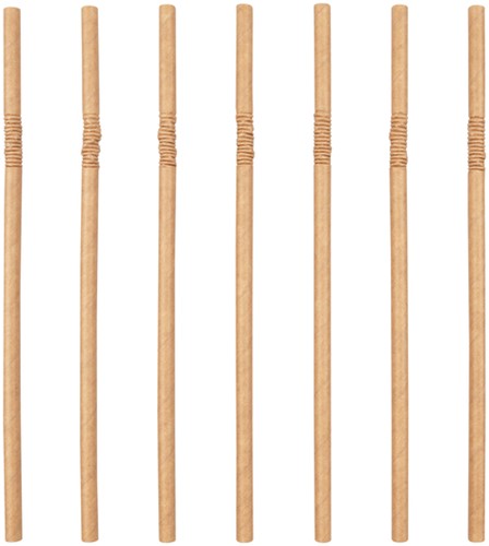 Drinkrietje IEZZY karton buigbaar 6x240mm 100% fair 200 st bruin
