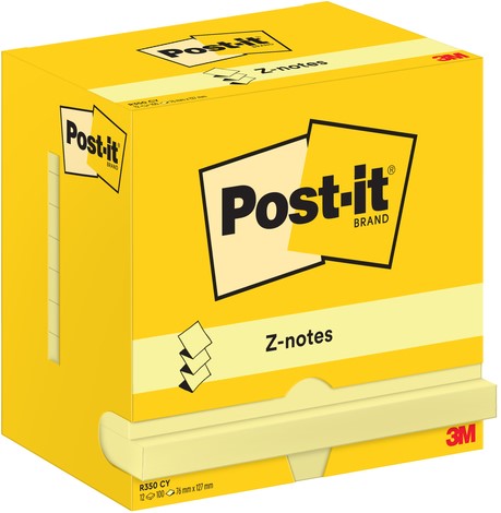 Memoblok 3M Post-it Z-Note R350 76x127mm geel