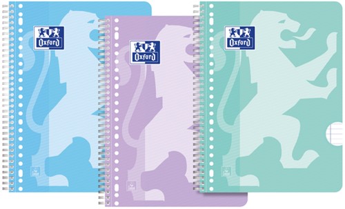 Collegeblok Oxford School A4+ 23-gaats lijn 80vel pastel assorti