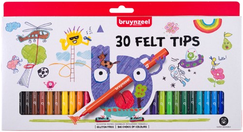 Viltstiften Bruynzeel set à 30 kleuren