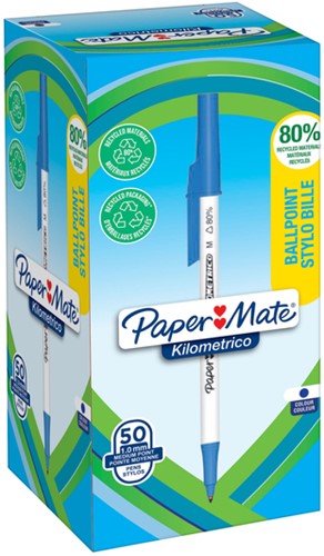 Balpen Paper Mate Kilometrico Recycled blauw medium