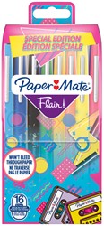 Fineliner Paper Mate Flair retro assorti 1.0mm etui à 16 stuks