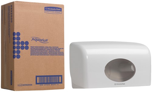 Toiletpapierdispenser Aquarius duo voor kleine rollen wit 6992