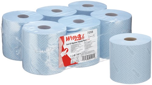 Poetsrol WypAll L10 1-laags 19,5x304m 800vel blauw 7255