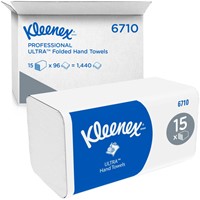 Handdoek Kleenex Ultra i-vouw 3-laags 21,5x31,8cm wit 15x96st 6710