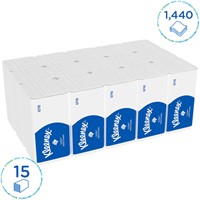 Handdoek Kleenex Ultra i-vouw 3-laags 21,5x31,8cm wit 15x96st 6710-2