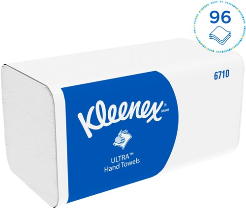 Handdoek Kleenex Ultra i-vouw 3-laags 21,5x31,8cm wit 15x96st 6710-3