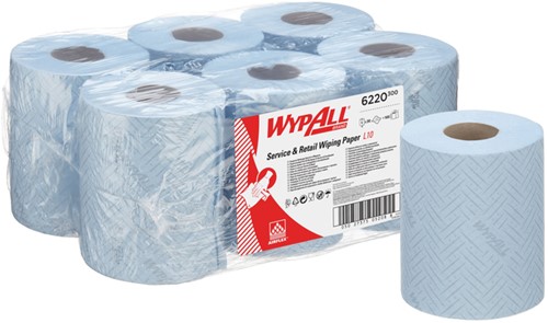 Poetsrol WypAll L10  1-laags 18,3cm106m 280vel blauw 6220